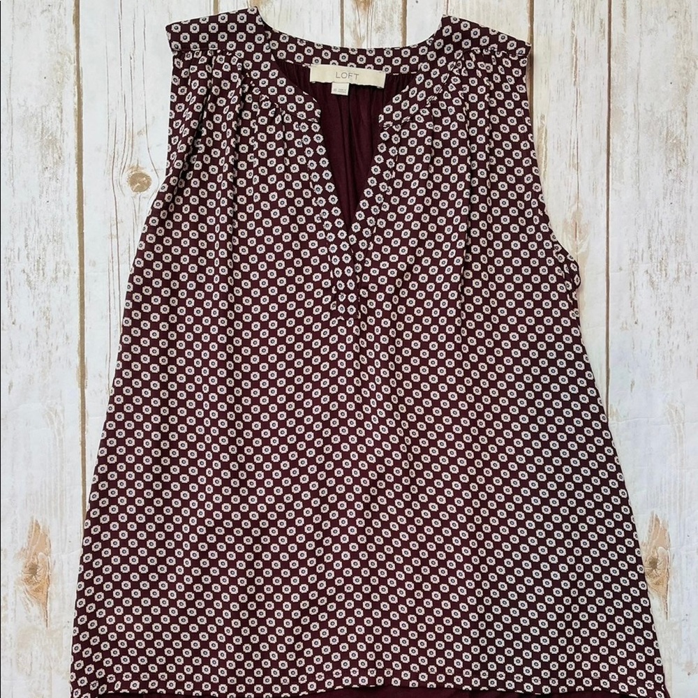 Loft Maroon Tunic Tank Top Size XS Extra Small EUC